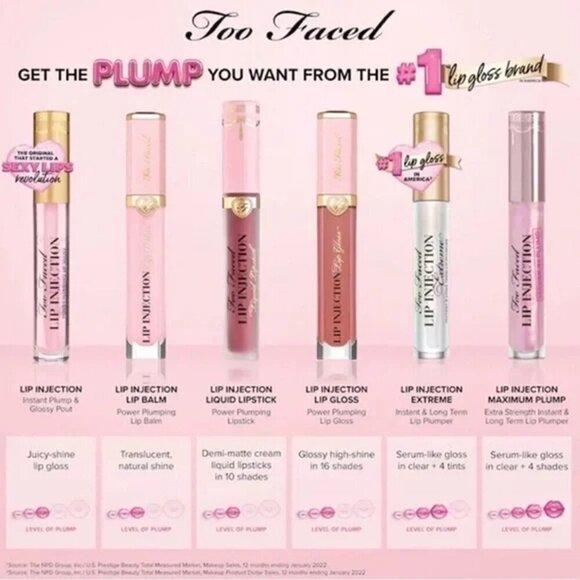 TOO FACED Lip Injection Extreme Plumper Pink Punch New In Box - Picture 5 of 13